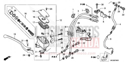 FRONT BRAKE MASTERCYLINDER (ABS) VT750CSA de 2010